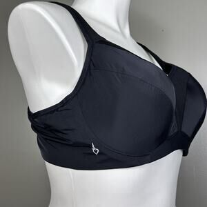 Torrid Active Sport Bra Size 44C Full Coverage Lined Cup Back Closure Black U/W
